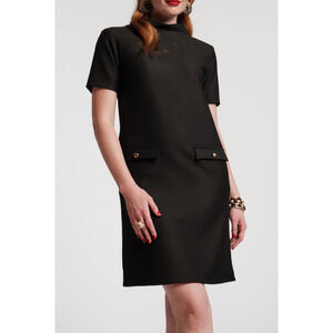 Frances Valentine Sarah Shift Dress Black Size 2XL NWT Short Sleeve Pockets